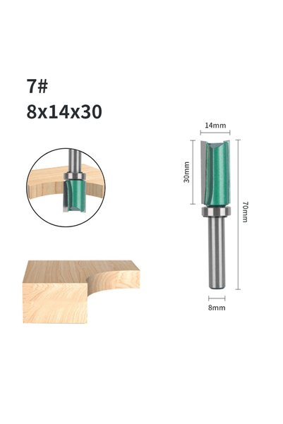 Choice8 8x14x30 8MM Shank Cove 12MM 14MM Green Pattern Bit Router Bit Face Mi...