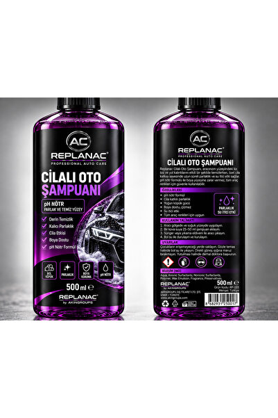 Araç Konsantre Cilalı Oto Araba Yıkama Şampuanı 500 ml Sünger Hediyeli