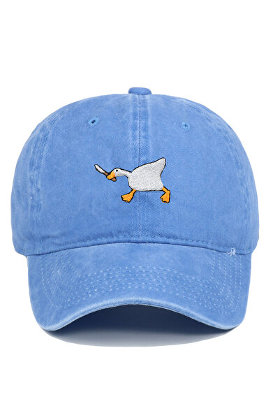 Choice SKY BLUE Embroidered baseball cap with goose pattern for men and women...
