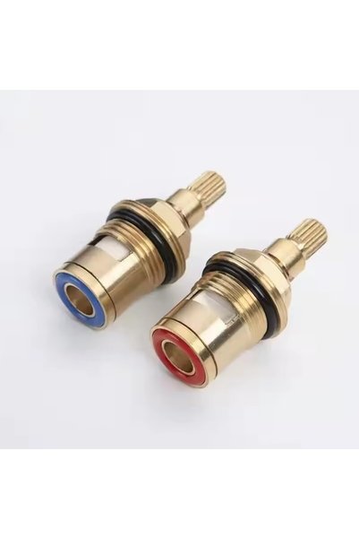 choice2 2pc set 1/2pc Universal Replacement Tap Valves Brass Ceramic Disc Car...