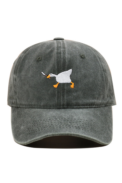 Choice1 army green Embroidered baseball cap with goose pattern for men and wo...