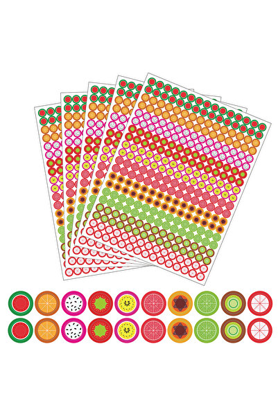 Choice MULTI 1500 Pcs Fruit Hole Reinforcement Stickers, 10 Donut Designs, Te...