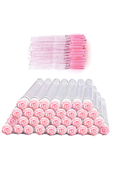 Choice 50pcs Pink-F-B 50Pcs Eyelash Brush Tube Disposable Mascara Wands Tube ...