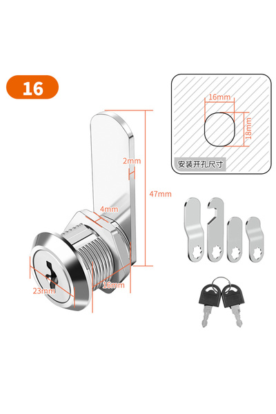 Choice 16mm 16/20/25/30mm Cam Lock Set Door Cabinet Mailbox Drawer Cupboard L...