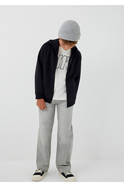 Mavi Kapüşonlu Fermuarlı Siyah Sweatshirt 6S10217-900