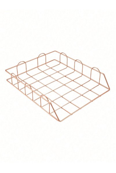 Choice pink 1pcs Desktop File Organizer Metal Stackable Horizontal Letter Tra...