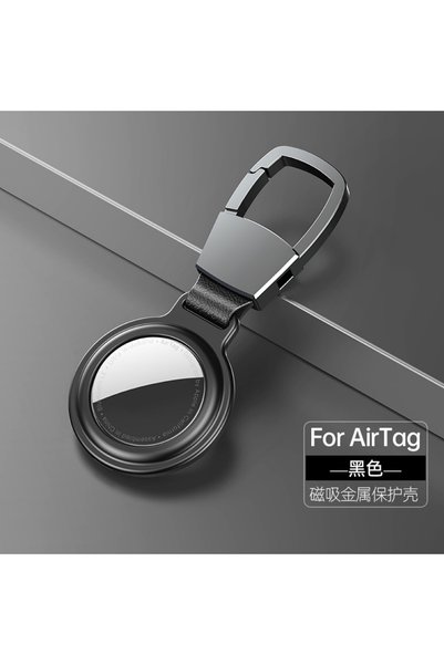 Choice3 Black For Air Tags Keychain Protector Bumper Luxury Metal Magnetic Ad...