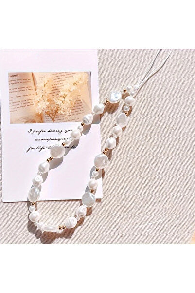 Choice white New shaped pearl phone lanyard, wrist phone chain, car keychain,...