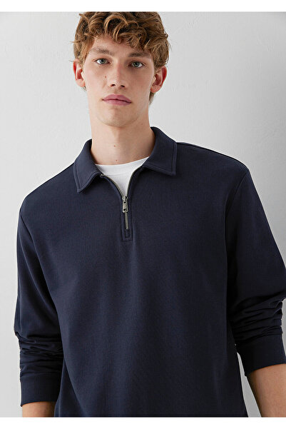 Mavi Yarı Fermuarlı Lacivert Polo Sweatshirt 0S10622-70489