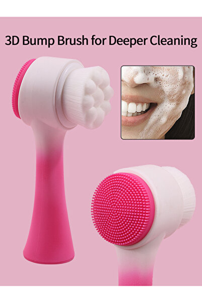 Choice Pitaya color 1Pc Silicone Face Cleansing Brush Double-Sided Facial Cle...