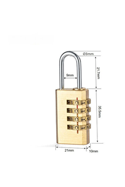 Choice1 No 21mm 4 Digit New Padlock Solid Brass Lock Digit Combination Passwo...