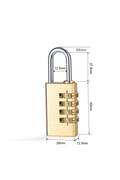 Choice3 No 28mm 4 Digit New Padlock Solid Brass Lock Digit Combination Passwo...
