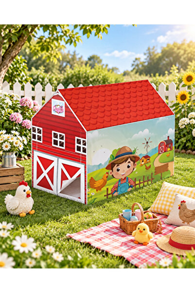 Pufu Toys Çiftlik Evim Oyun Çadırı – Çocuk Oyun Evi, Ev İçi ve Bahçe Çadırı 1...
