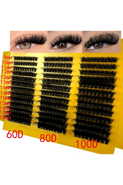 Choice4 MIX C 2 Lash Clusters 80D 100D Lashes Spikes Eyelash Clusters Volume ...