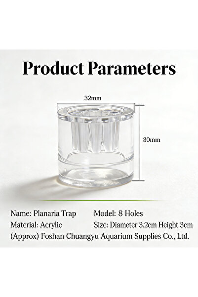 Choice 2Pcs Acrylic 2Pcs Acrylic Planaria Trap 8-Hole Aquarium Worm Acrylic L...