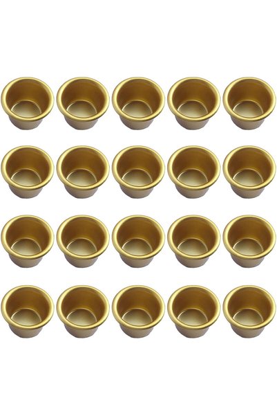Choice 20pcs Gold 20pcs Golden Candle Cup Simple Metal Candle Insert For Tape...