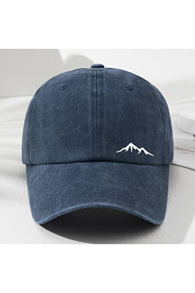 choice2 Adjustable Navy Blue Mountain printed baseball caps for men and women...