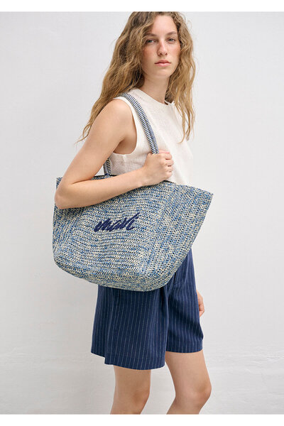 Mavi Logo Straw Shoulder Bag 1913061-10242