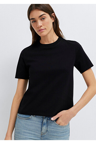 Mavi تي شيرت أساسي أسود بقصة شبه ضيقة 1613895-900