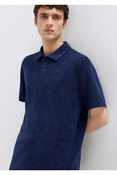 Mavi Navy Blue Towel Polo T-Shirt Loose Fit / Comfortable Cut 0613324-70497