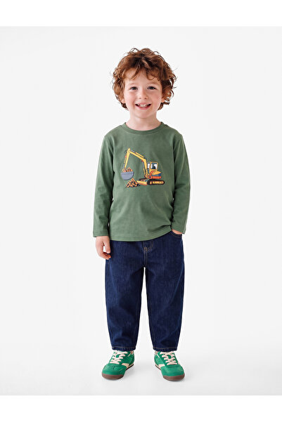 Koton Printed Long Sleeve Crew Neck Cotton T-Shirt