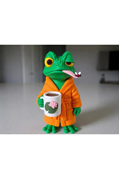 FDI3D Figurină decorativă Broscuță imprimată 3D, PLA, 14x7x7 cm, Verde, Fabri...