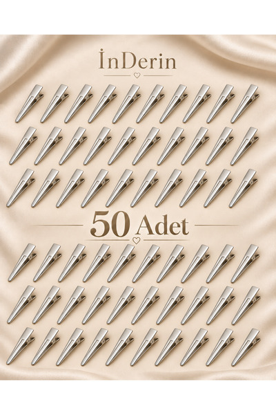İnDerin Alüminyum Saç Pensi 50 Adet Kuaför Fön Pensi