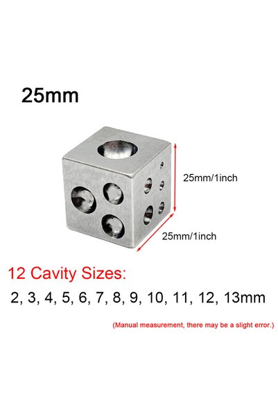 choice2 25mm Block Dapping Block Square with Polished High Carbon Steel Cavit...