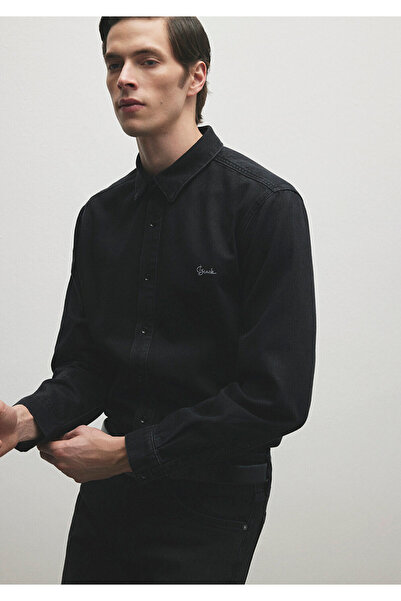 Mavi Roy Lux Black Antrasit Jean Gömlek Slim Fit / Dar Kesim 0210496-82410