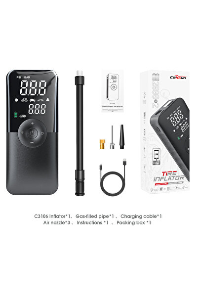 Choice Black CARSUN Portable Tire Inflator Rechargeable Electric Inflator For...