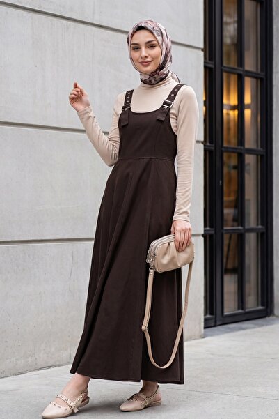 Modamorfo Half-Zippered Strappy Gabardine Gilet -Brown