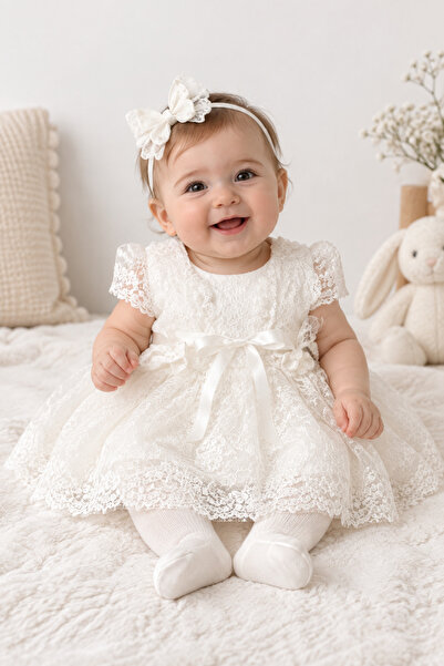 Petite Ponpon Baby Kız Bebek0-6ay Yenidoğan Elbise 6'lı Mevlütlük Set Bolerol...