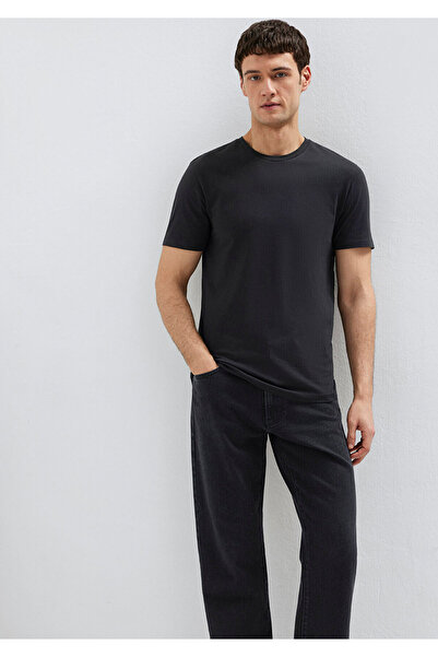 Mavi Stretch Siyah Basic Tişört Fitted / Vücuda Oturan Kesim 061747-900