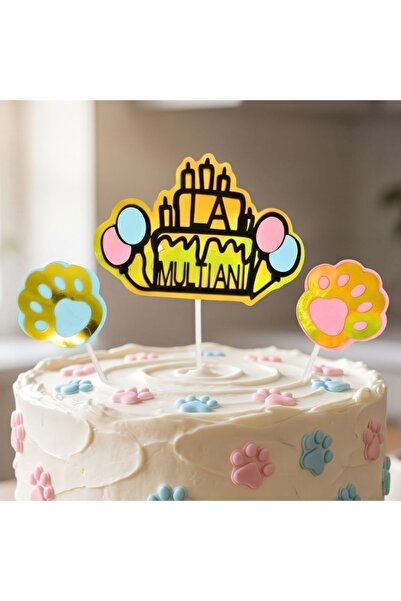 Gift Design Topper pentru tort aniversar cu lăbuțe