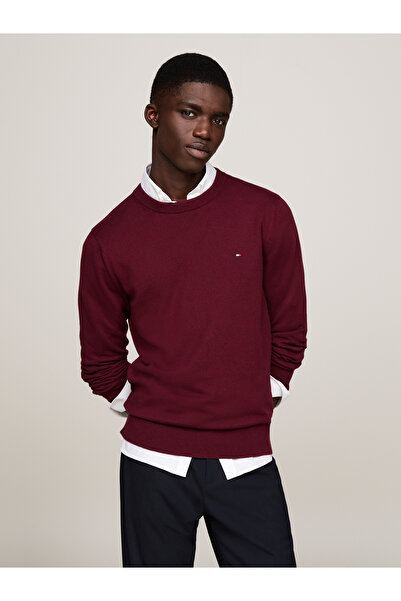 Tommy Hilfiger MW0MW28046 PIMA ORG CTN CASHMERE CREW NEC VLP Μπορντό