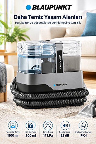 Blaupunkt C30 Halı ve Koltuk Yıkama Makinesi, Leke Çıkartma Makinesi 600W Gri