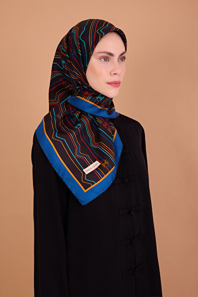 Pierre Cardin Brown 90X90 Silk Crepe Satin Scarf