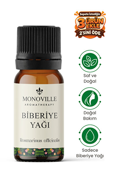 Monoville Biberiye Uçucu Yağı 10 ml Saf ve Doğal (Rosemary Essential Oil)