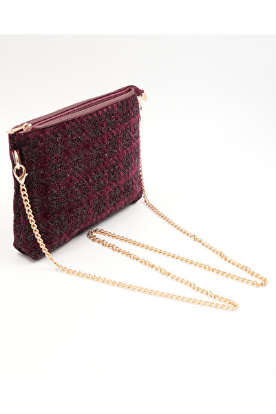 lalettobags Kadın Tüvit Bilek & Zincir Askılı Clutch Portföy Çanta