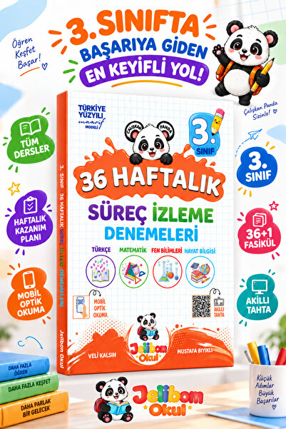 JELİBOM OKUL YAYINLARI 3. Sınıf 36 Haftalık Süreç İzleme Denemeleri (36 Fasik...