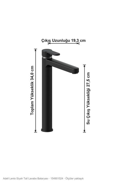 Adell Lento Black Tall Sink Faucet