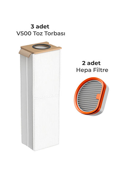 UWANT Σετ V500 Σακούλα Σκόνης (3 Τεμάχια) + H11 Φίλτρο Hepa (2 Τεμάχια)