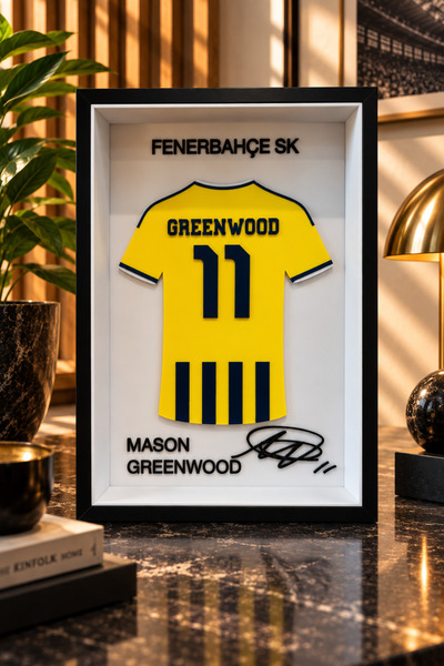 Genel Markalar Fenerbahçe Mason Greenwood 11 3D Kabartmalı Çerçeveli Forma Ta...
