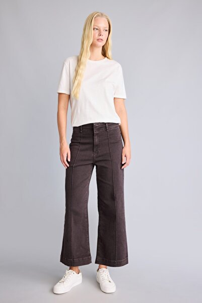 DeFacto Front Stitching Detailed Culotte High Waist Jean Trousers I1925Ax26Au