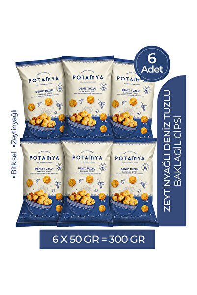 POTAMYA Zeytinyağlı Deniz Tuzlu Baklagil Cipsi x6