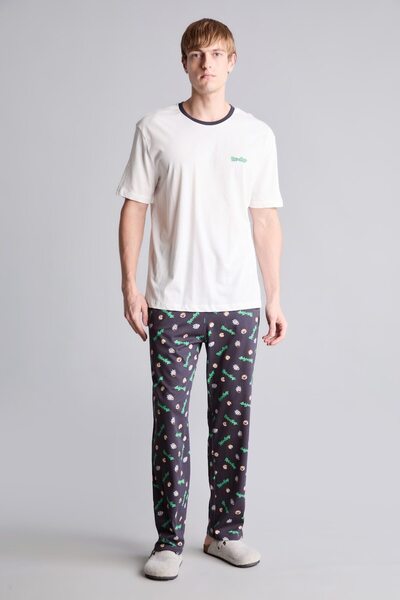 DeFacto %100 Pamuk Rick and Morty Baskılı Regular Fit Kısa Kollu 2'li Pijama ...