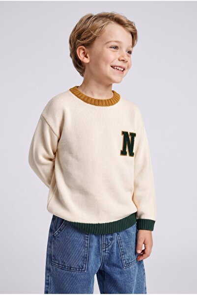 DeFacto Oversize Letter Embroidered Knitwear Sweater for Baby Boy I1868A526Wn