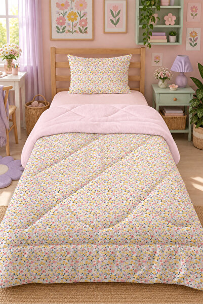 Evmila Tek Kişilik 160x220 Cm Welsoft Çift Taraflı Silikon Yorgan Ve Uyku Set...