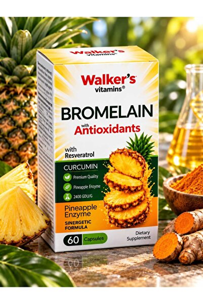 Walker's Vitamins Bromelain yeşil çay, krom, curcumin, berberine, resveratrol.