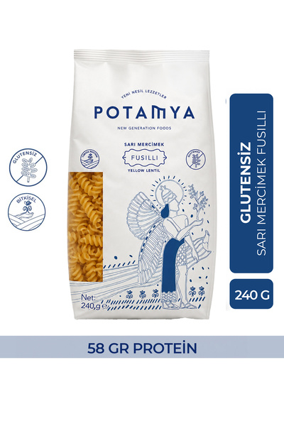 POTAMYA Glutensiz Sarı Mercimek Fusilli 240g